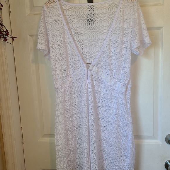 Anne Klein, Woman's Knit Cover-up Pool Dress, White, Size: Medium - Picture 2 of 3